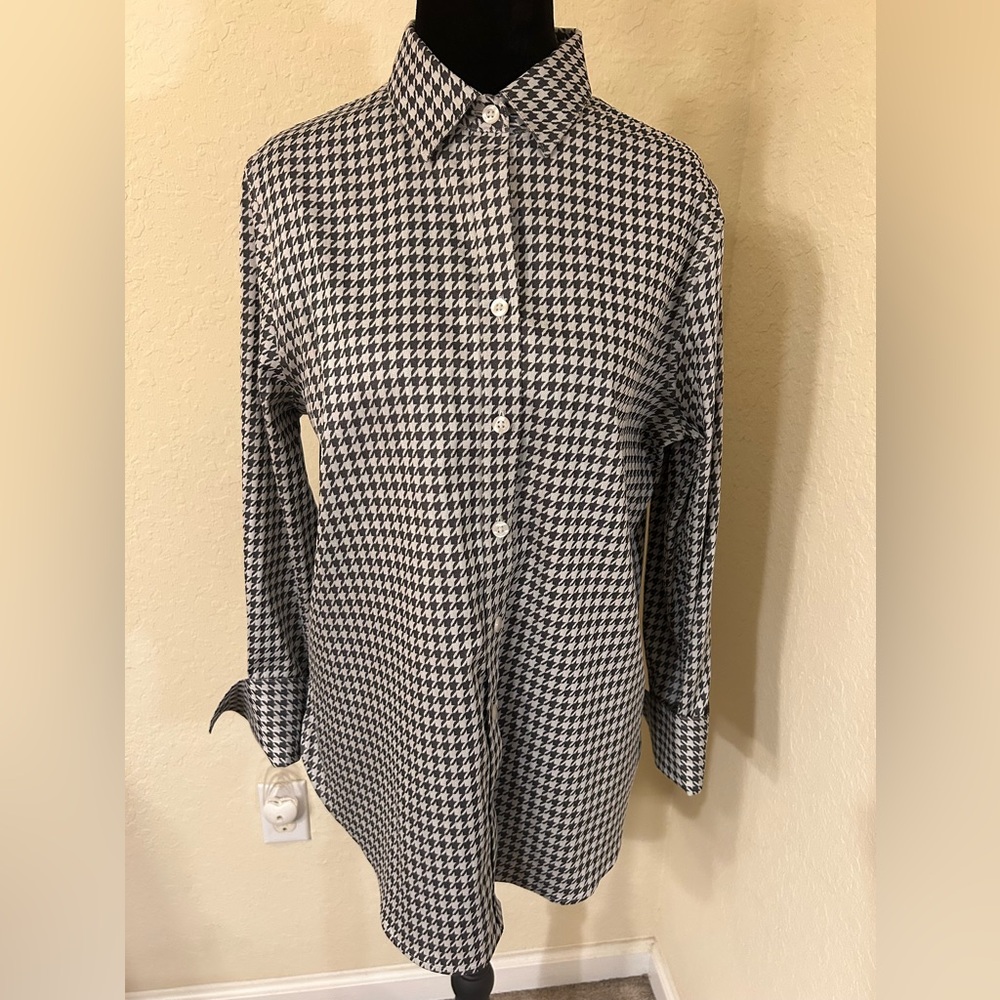 Chico's Houndstooth Button Down Shirt - image 1